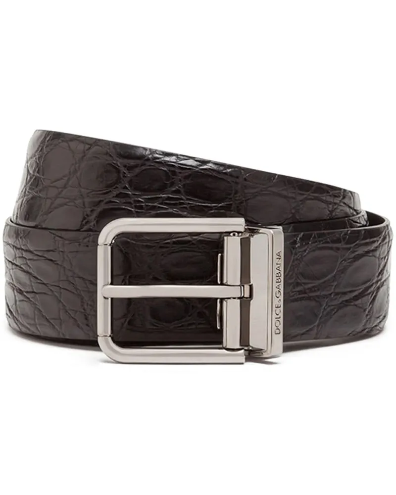 Dolce & Gabbana Gürtel mit eckiger Schnalle - Schwarz Schwarz