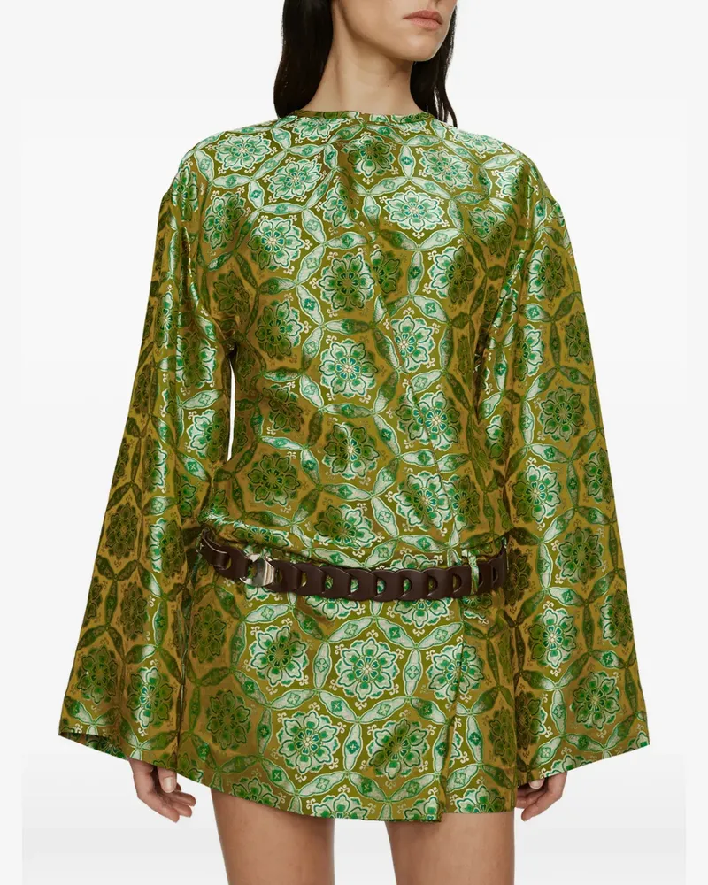 Christopher Esber Palmira Minikleid mit Print - Grün Grün