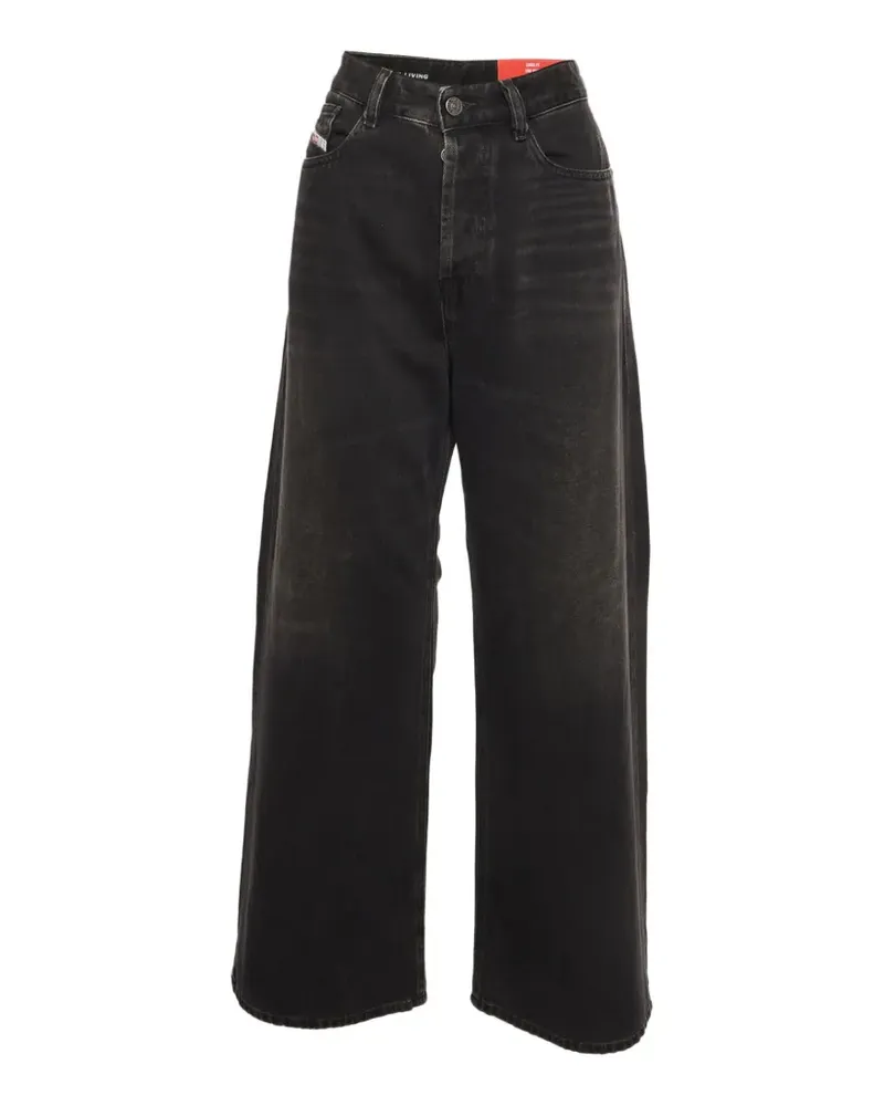 Diesel wide-leg washed jeans - Schwarz Schwarz