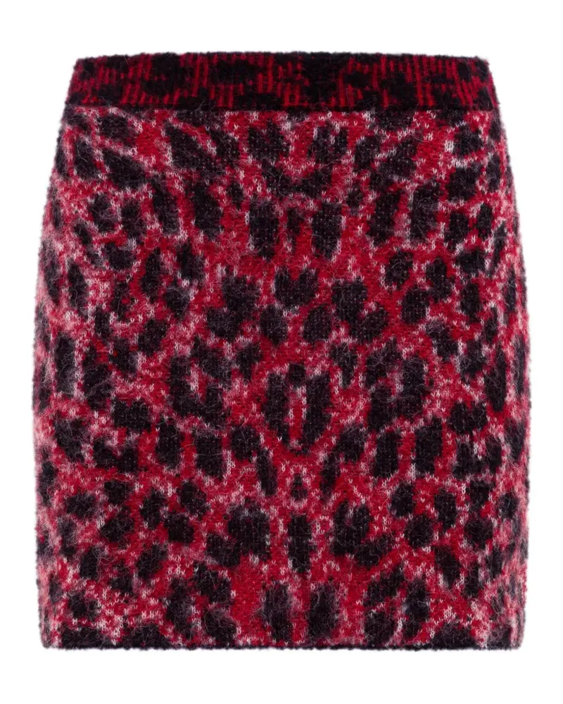 Laneus Minirock mit Leopardenprint - Rot Rot