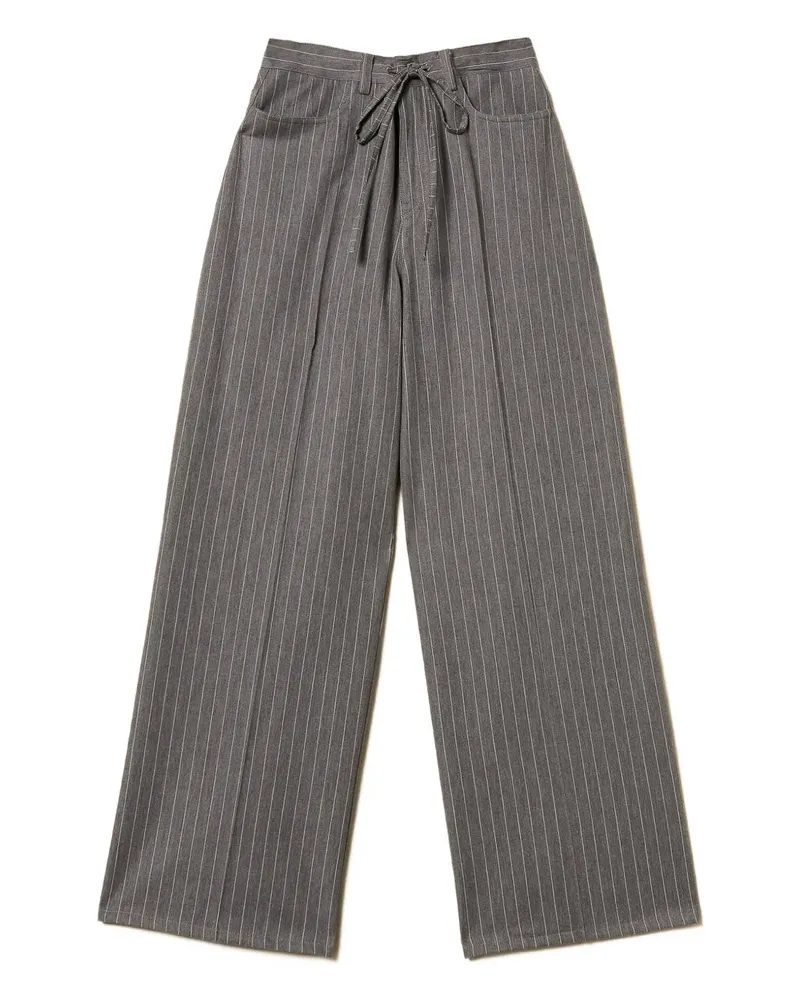 Twin-Set Palazzohose mit Nadelstreifen - Grau Grau