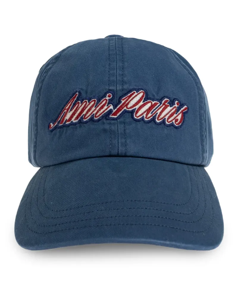 AMI Paris logo-embroidered baseball cap - Blau Blau