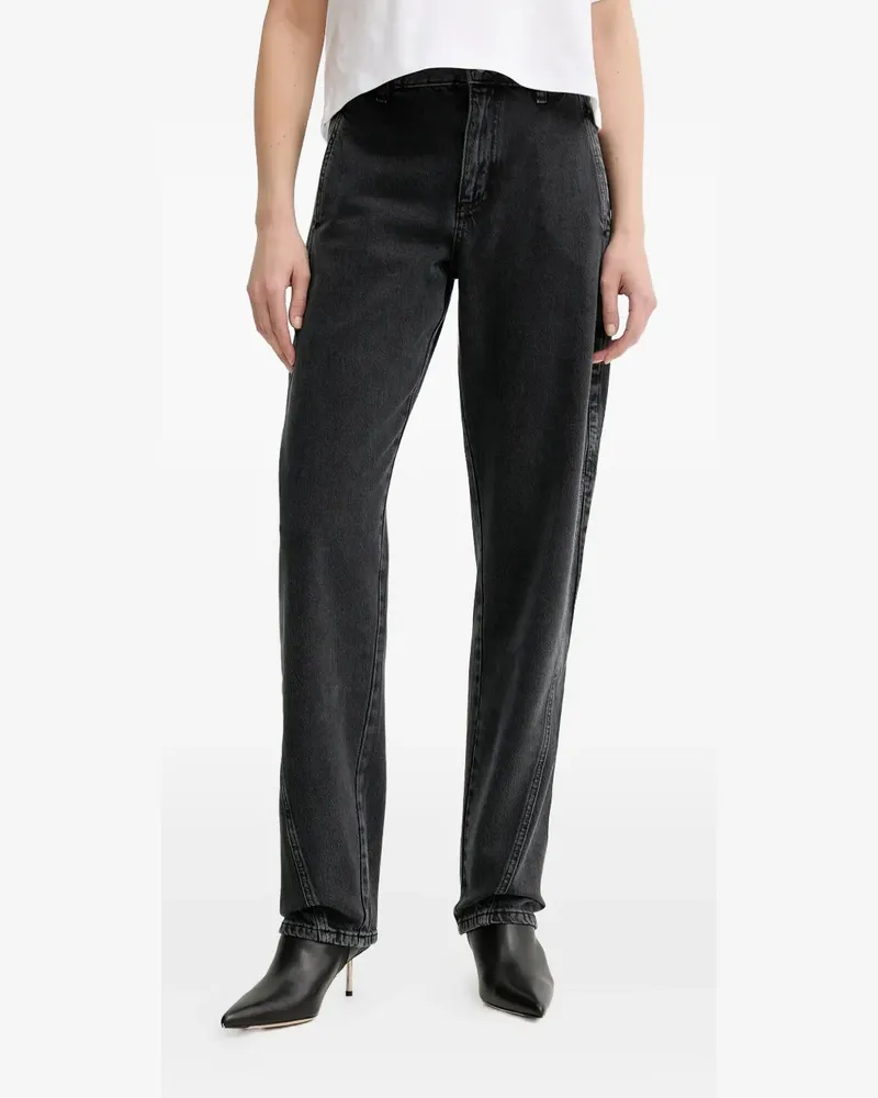 HUGO BOSS Jeans mit Logo-Patch - Schwarz Schwarz