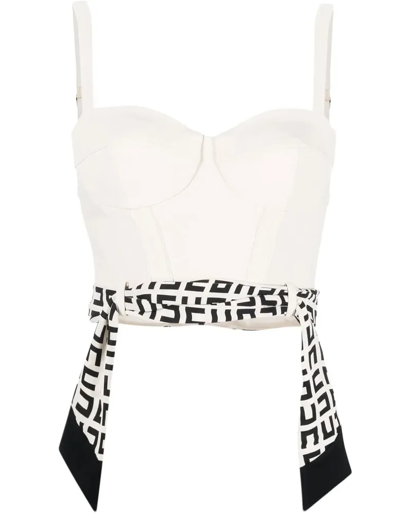 Elisabetta Franchi Bustier mit Logo-Print - Nude Nude