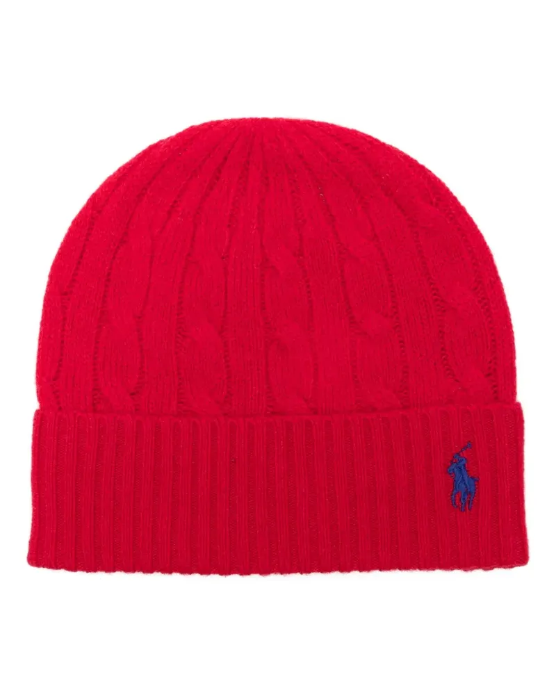 Ralph Lauren Beanie mit Zopfmuster - Rot Rot