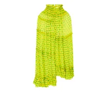 Gerüschtes Kleid mit Polka Dots - Gelb
