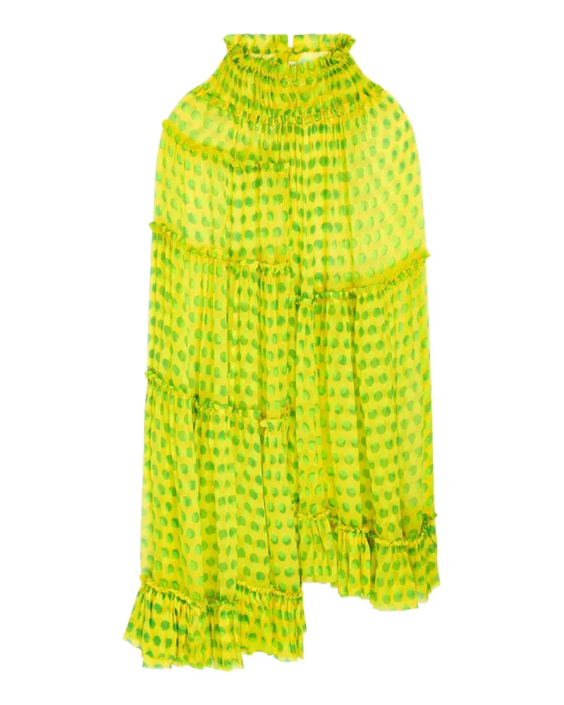 Dries van Noten Gerüschtes Kleid mit Polka Dots - Gelb Gelb