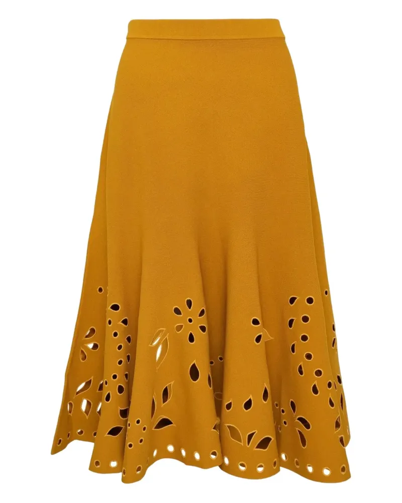 Ulla Johnson Fiorella cutout-detail midi skirt - Gelb Gelb