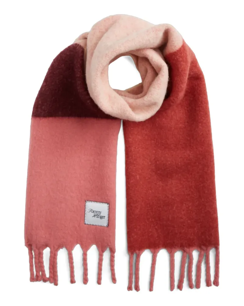 Tommy Hilfiger fringed colour-block scarf - Rosa Rosa