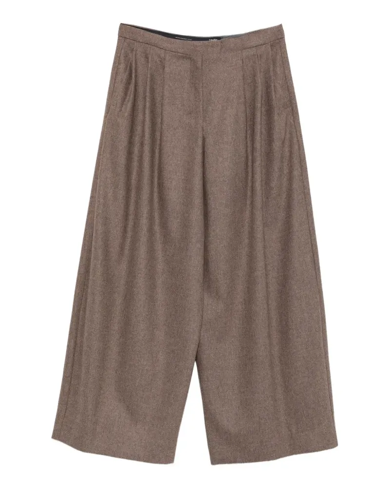 Max Mara Wide-Leg-Hose mit Bundfalten - Braun Braun