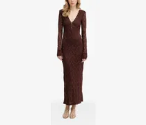 Kleid mit V-Ausschnitt - Braun