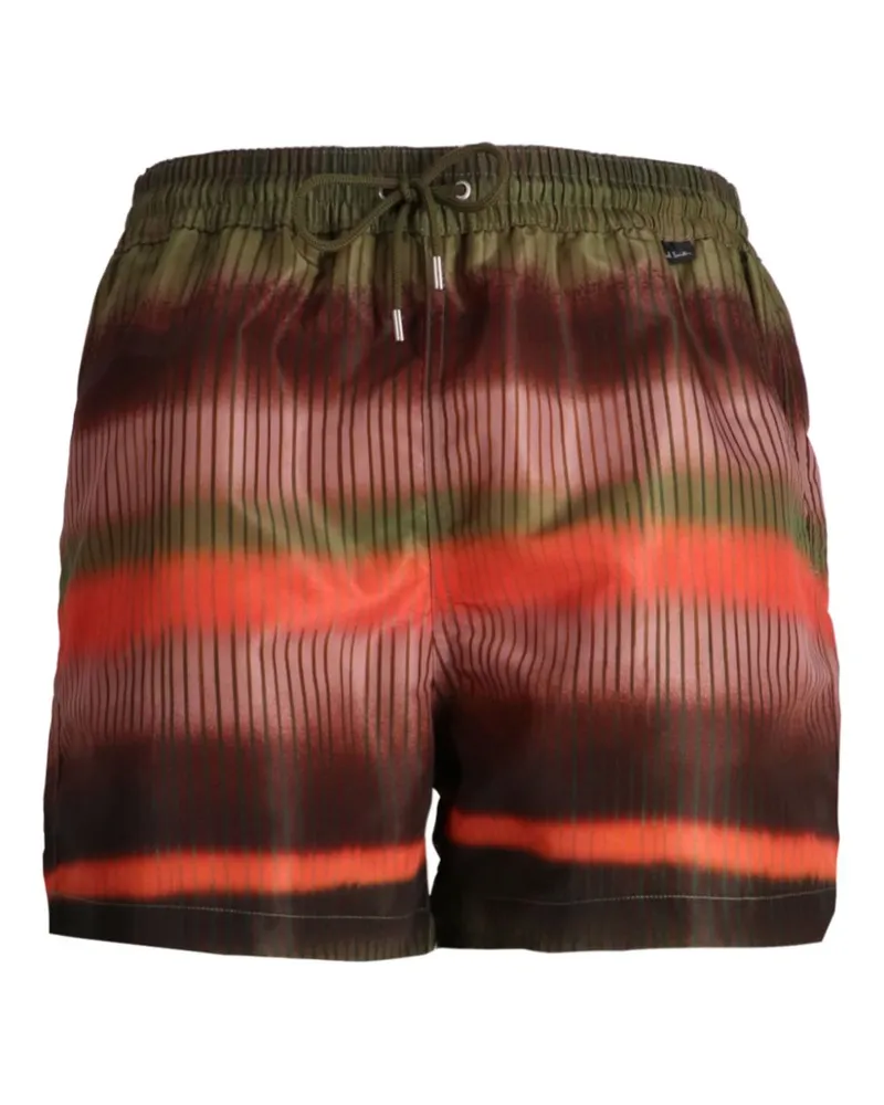 Paul Smith Gestreifte Badeshorts - Grün Grün