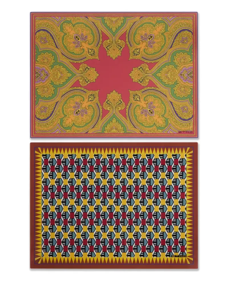 Etro Gemusterte Ladegeräte (2er-Set) - Gelb Gelb