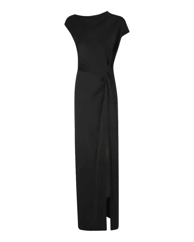 Federica Tosi Drapiertes Maxikleid mit Seitenschlitz - Schwarz Schwarz