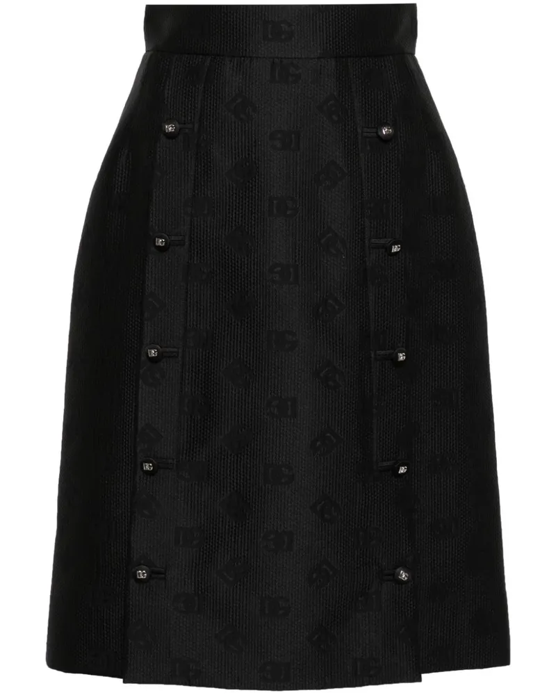 Dolce & Gabbana Rock mit Jacquard-Logo - Schwarz Schwarz