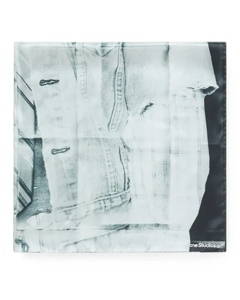 Acne Studios silk collage scarf - Weiß Weiß