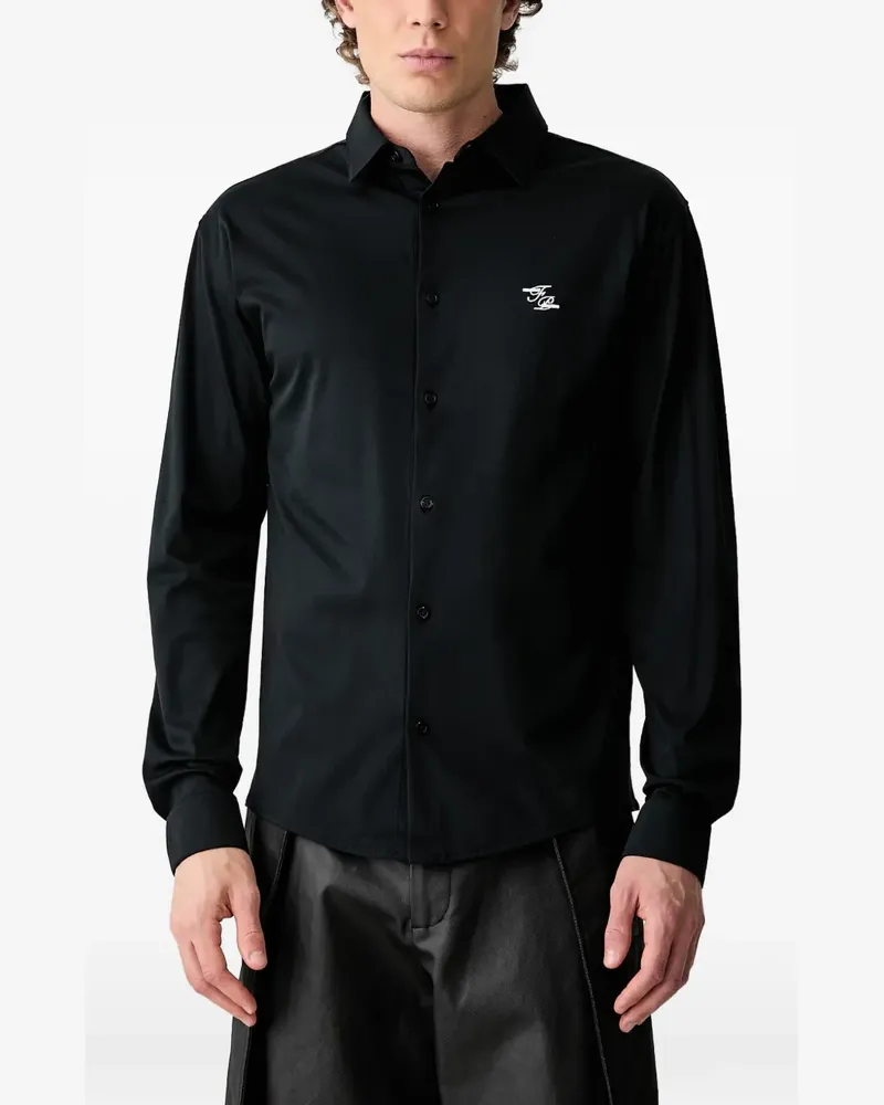 Filling Pieces logo-embroidered shirt - Schwarz Schwarz