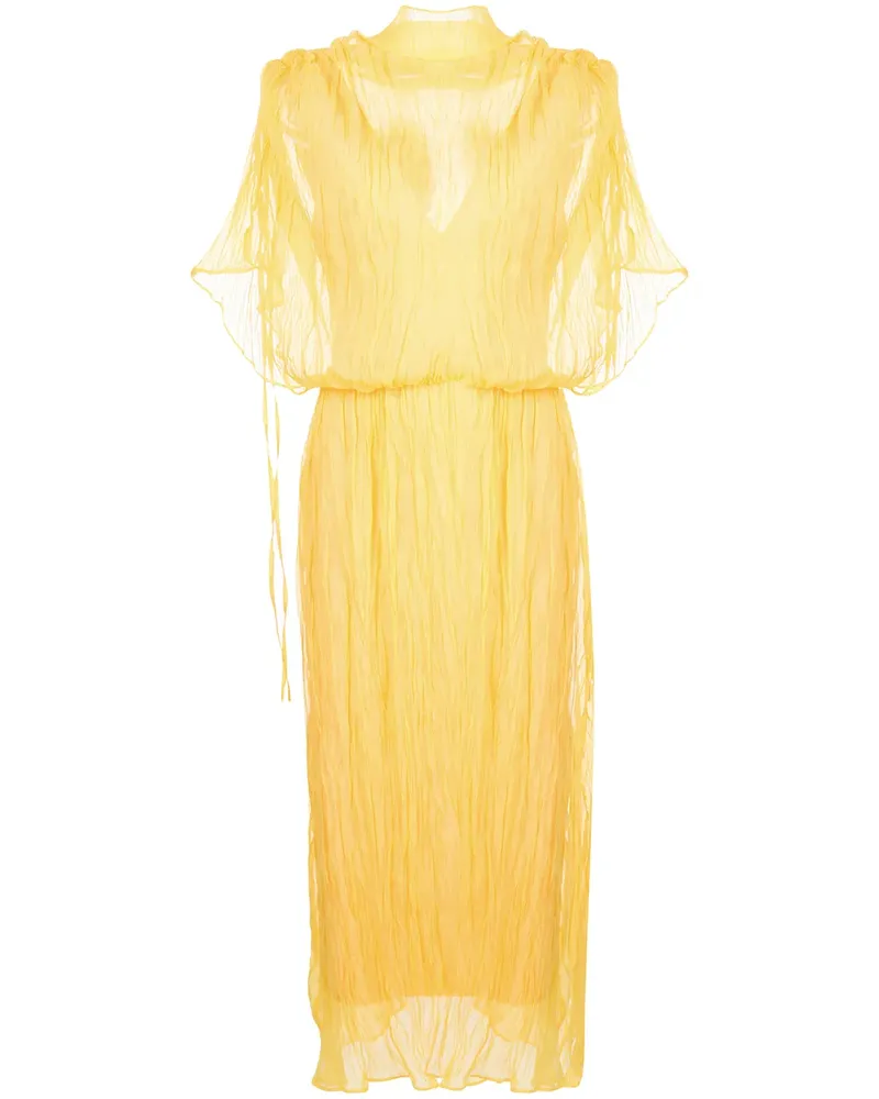 ELLERY Midikleid mit Knitterfalten - Gelb Gelb