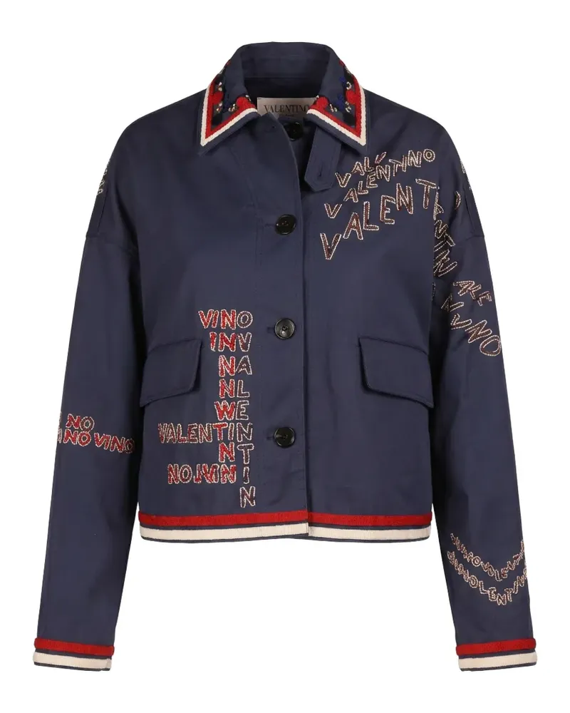 Valentino Garavani beaded collar jacket - Blau Blau