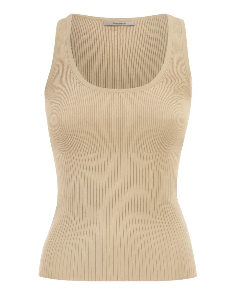 Max Mara Ghiro ribbed round-neck top - Nude Nude