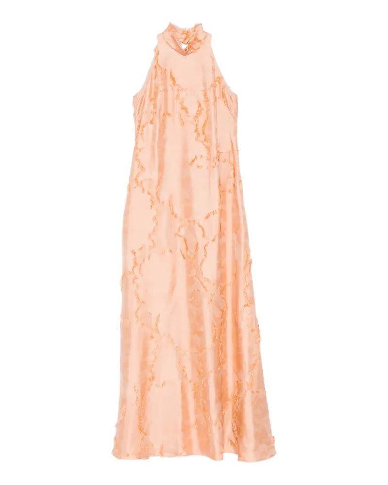 Amsale jacquarded trapeze maxi dress - Orange Orange