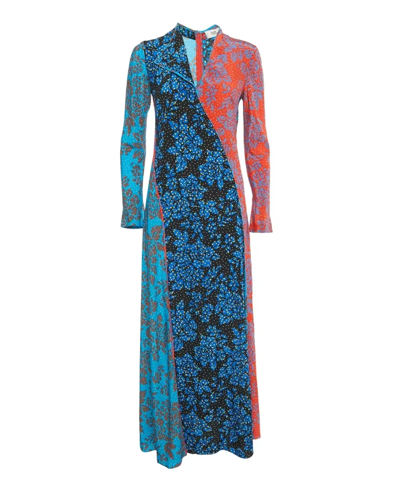 Diane von Furstenberg silk print maxi dress - Blau Blau