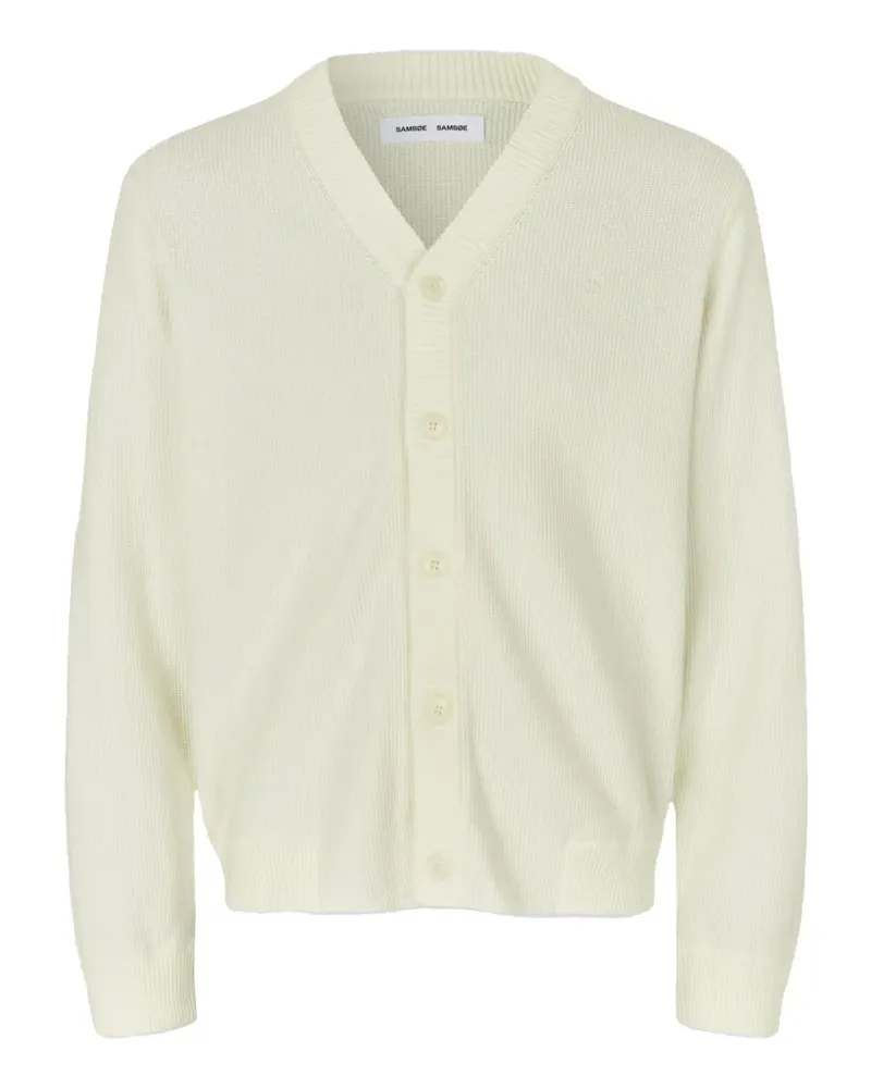 Samsøe & Samsøe Saklas Cardigan mit V-Ausschnitt - Weiß Weiß