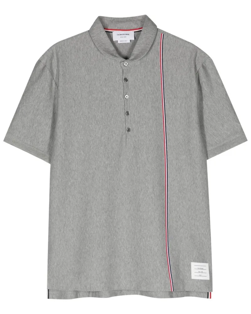 Thom Browne Poloshirt mit RWB-Streifen - Grau Grau