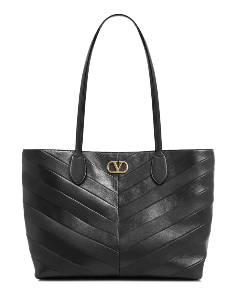 Valentino Garavani Mittelgroße Jean Tote Bag aus Nappaleder - Schwarz Schwarz