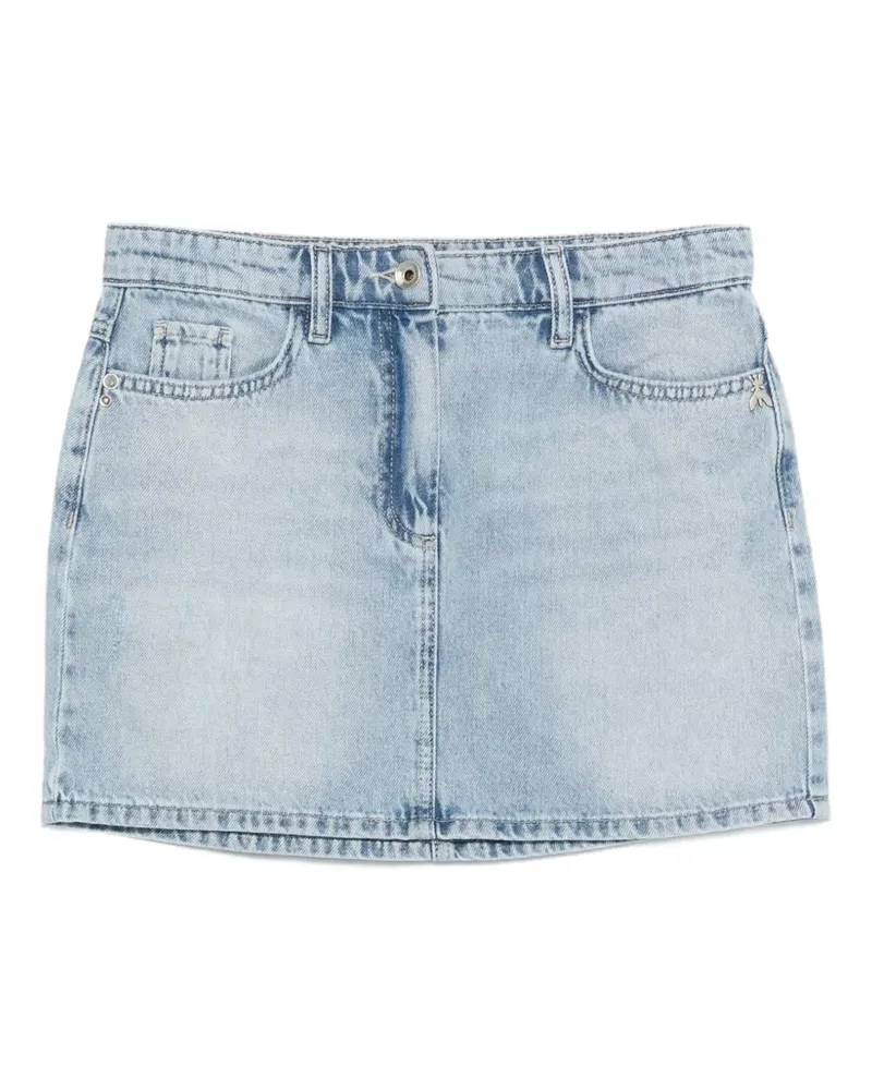 Patrizia Pepe Fly logo-plaque denim mini skirt - Blau Blau