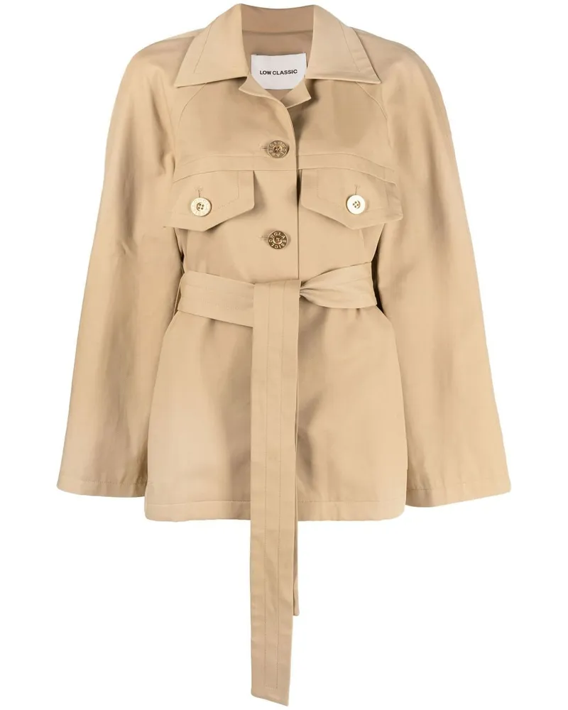 LOW CLASSIC Cropped-Trenchcoat - Nude Nude