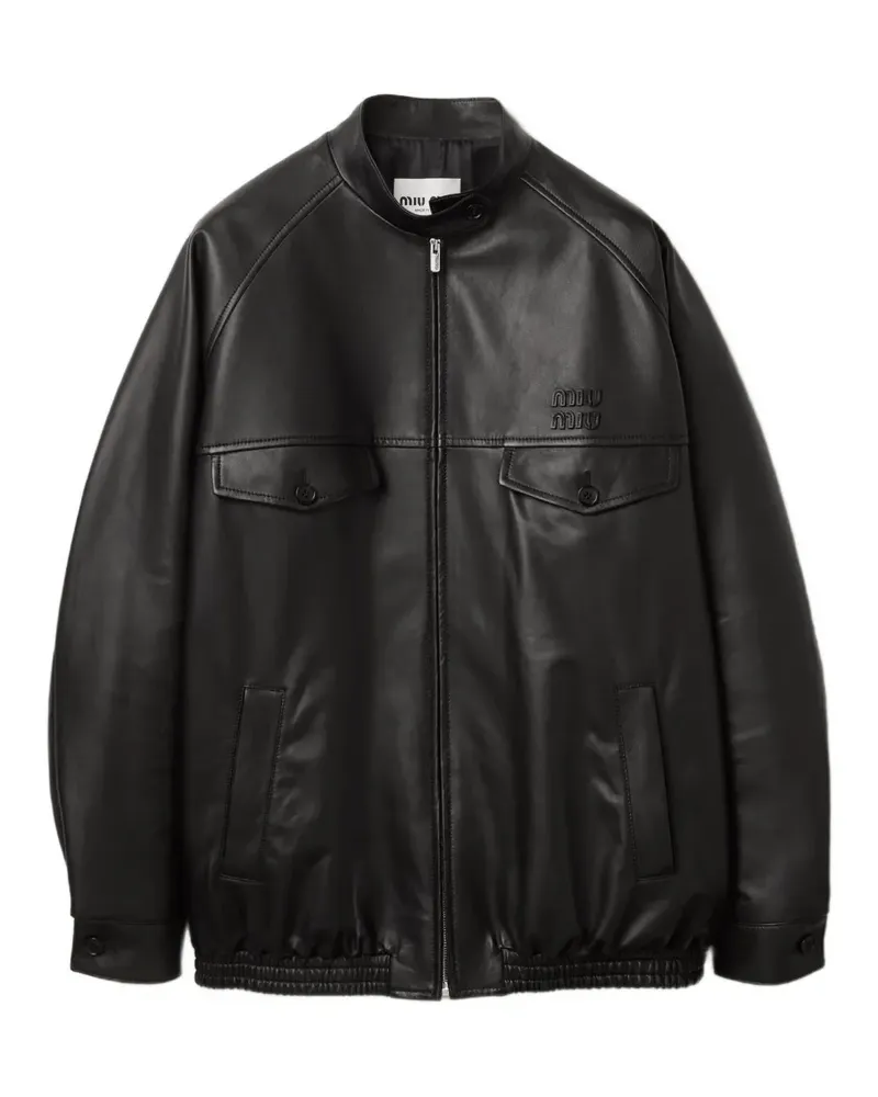 Miu Miu Jacke aus Nappaleder - Schwarz Schwarz