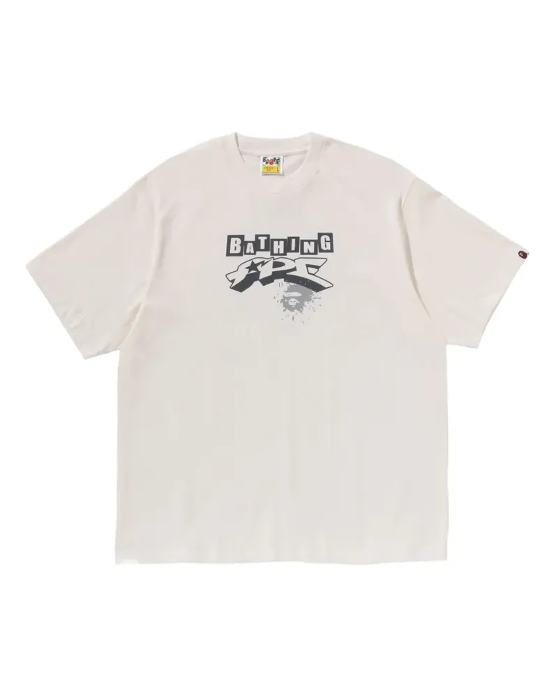 BAPE graphic-print cotton T-shirt - Nude Nude