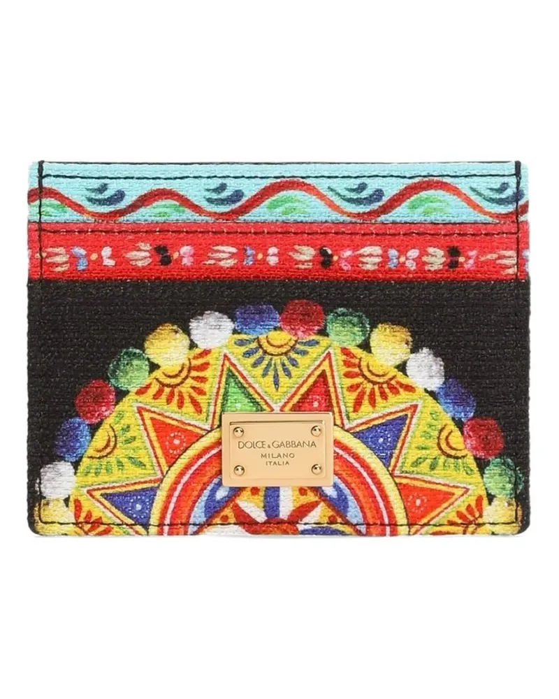 Dolce & Gabbana Kartenetui aus Canvas mit Carretto-Print - Schwarz Schwarz