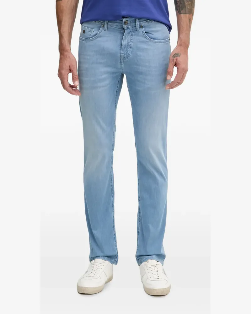 Karl Lagerfeld logo-patch straight-leg jeans - Blau Blau