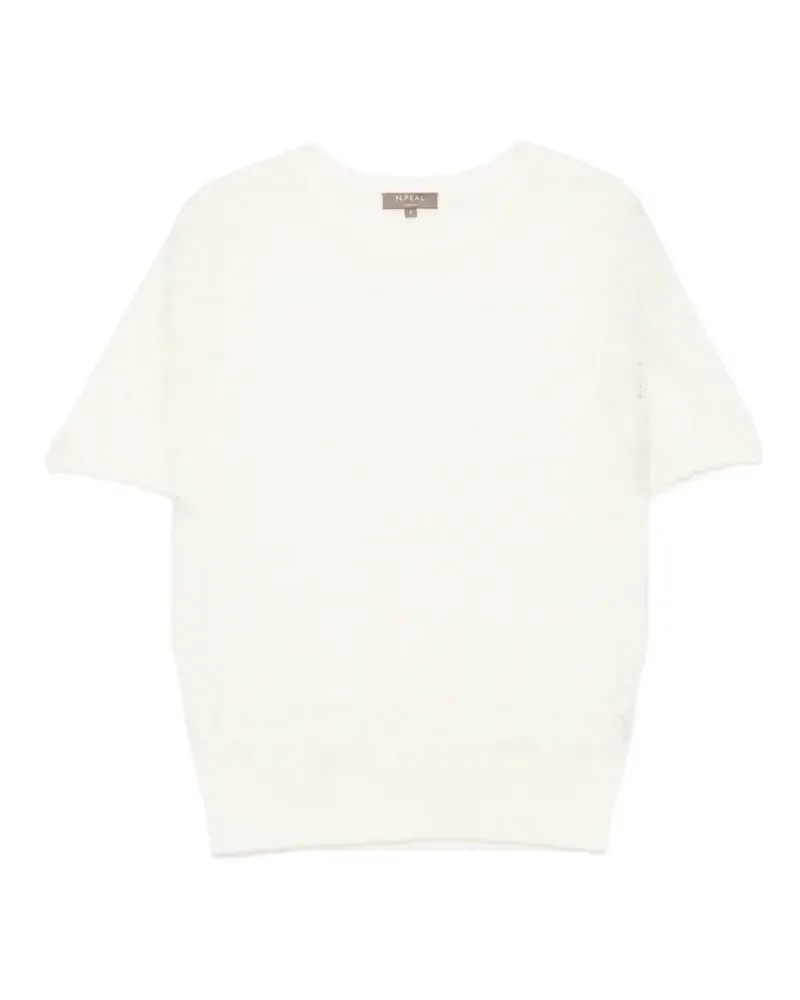 N.Peal Milly T-Shirt mit Spitzenstich - Nude Nude