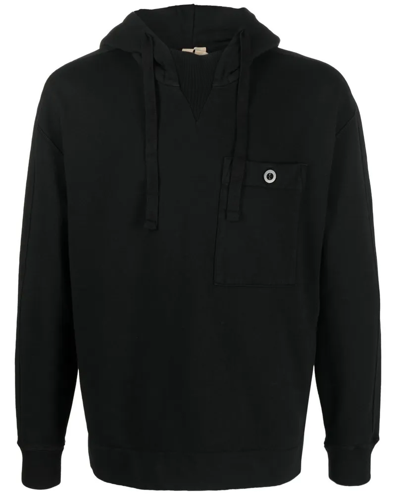 Ten c Hoodie mit aufgesetzter Tasche Schwarz