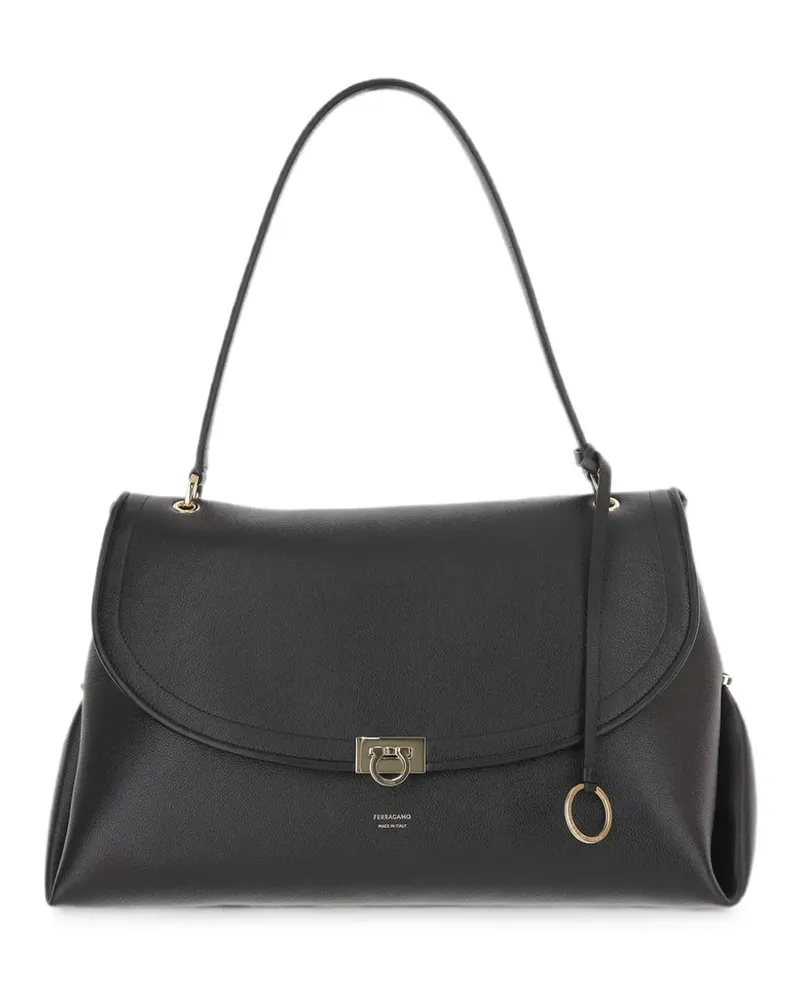 Ferragamo Große Schultertasche mit Gancini-Schnalle - Schwarz Schwarz