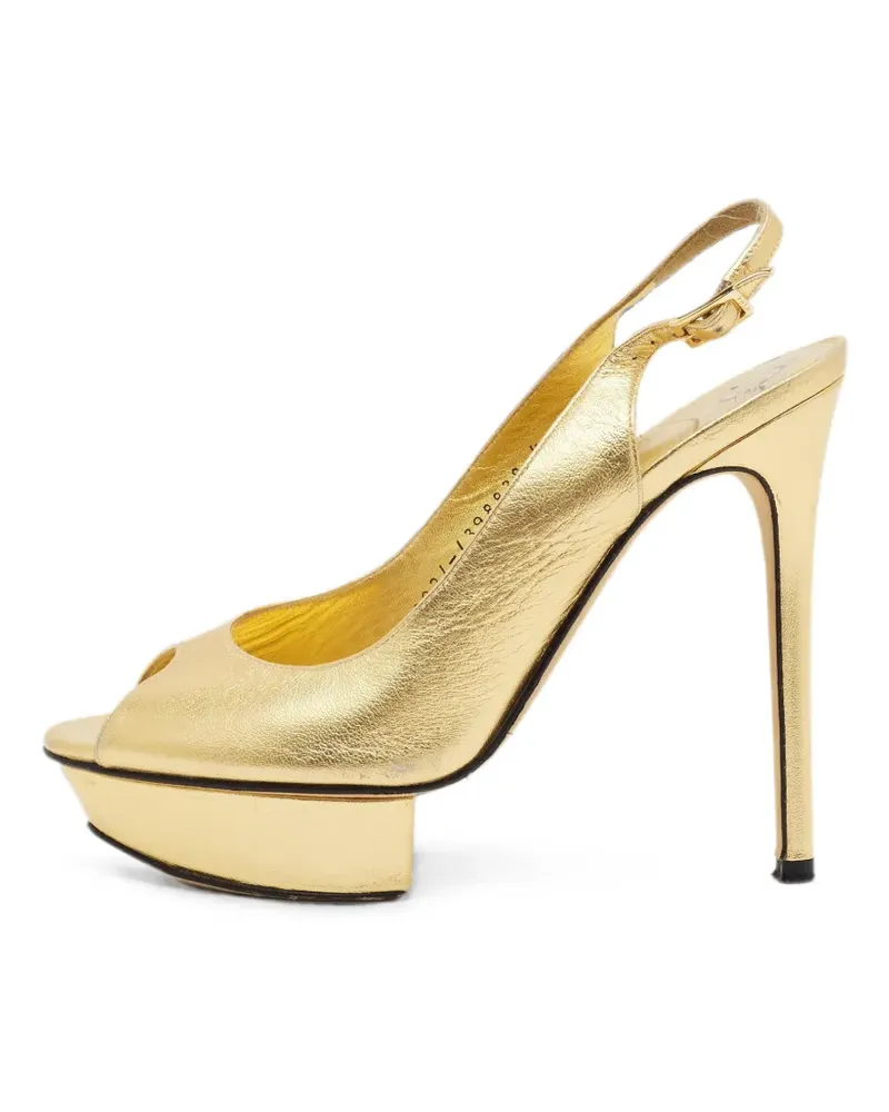 Gina peep-toe slingback pumps - Gold Gold