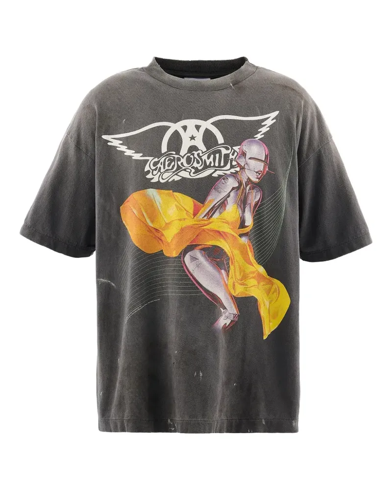 SAINT MXXXXXX T-Shirt mit Aerosmith-Print - Grau Grau
