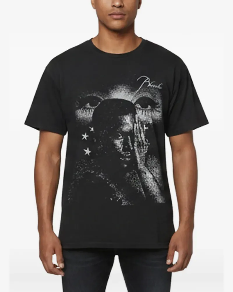 RHUDE T-Shirt mit grafischem Print - Schwarz Schwarz