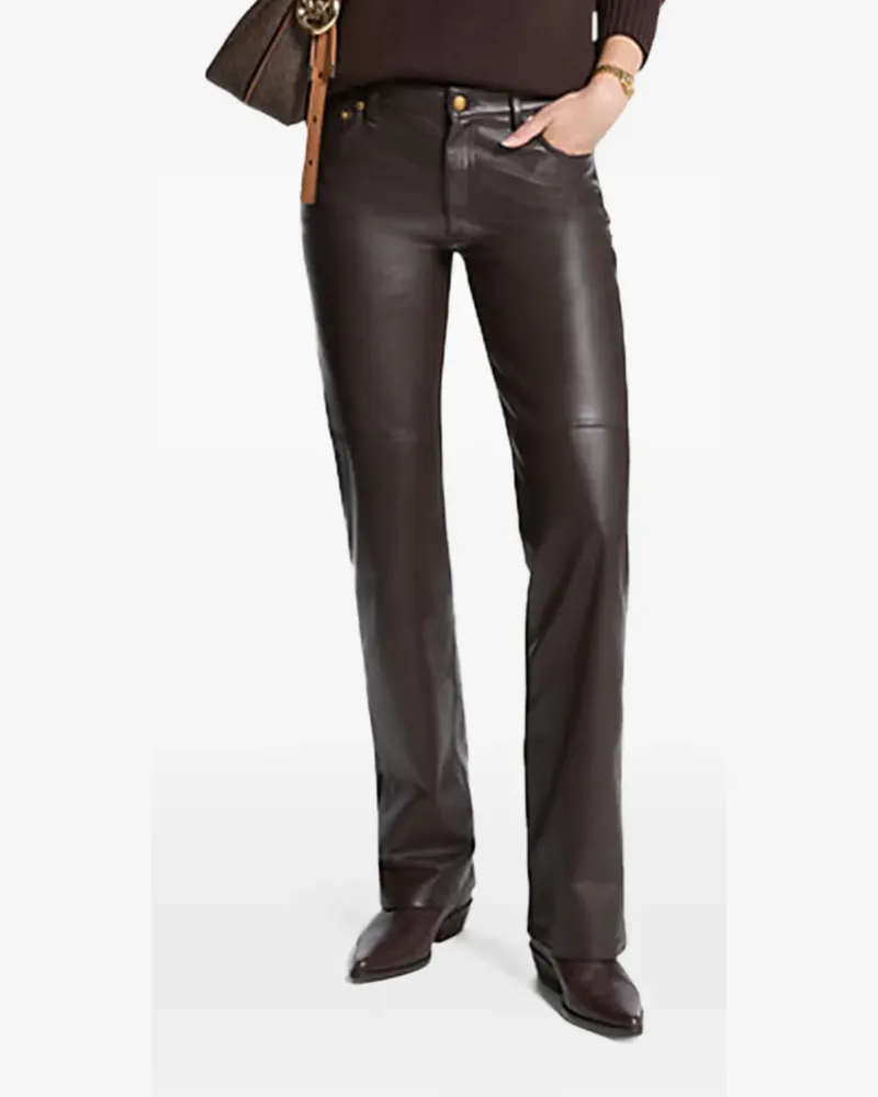 Michael Kors Hose aus Leder - Braun Braun