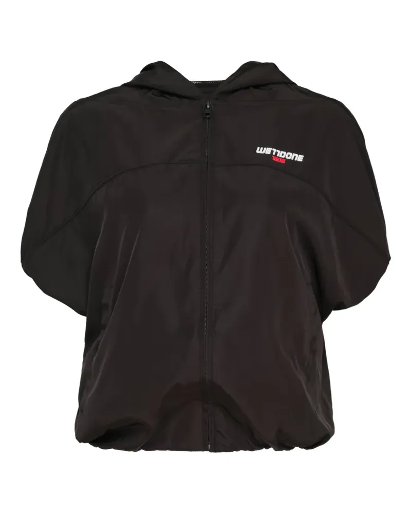 WE 11 DONE logo-print hooded jacket - Schwarz Schwarz
