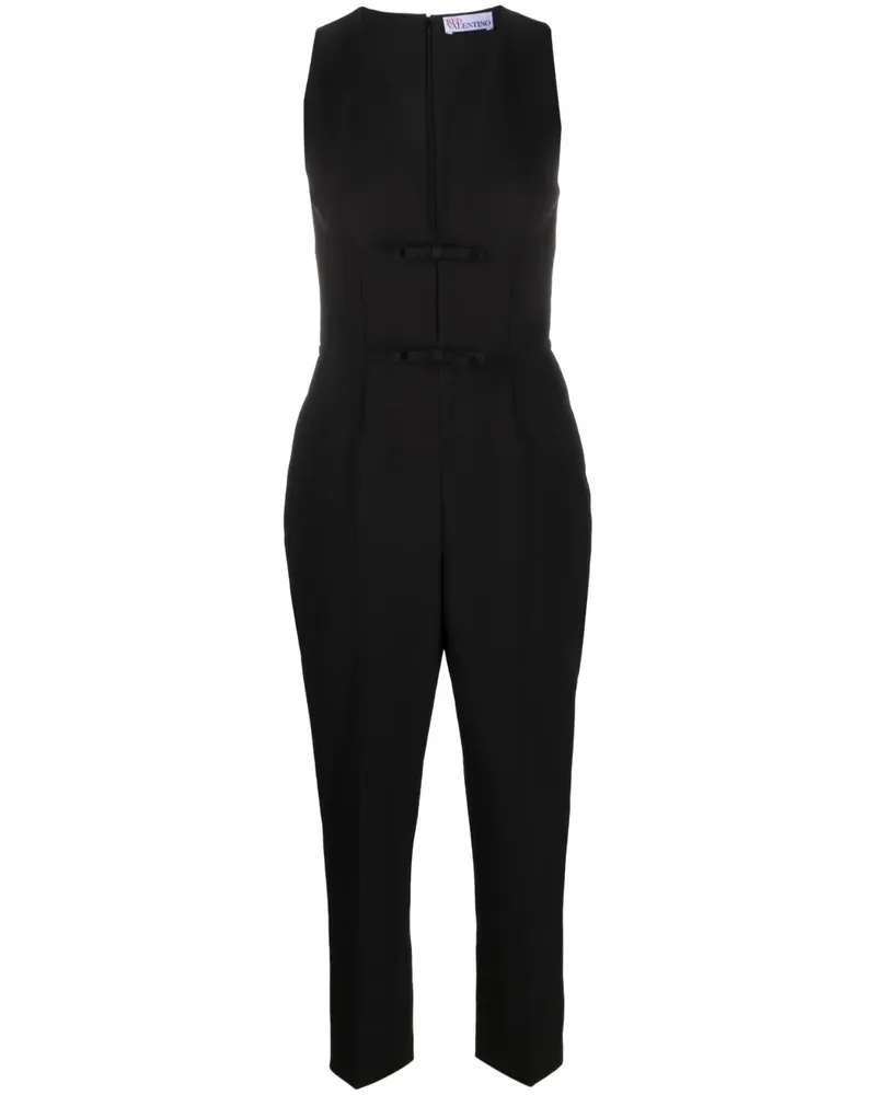 RED Valentino Cropped-Jumpsuit mit V-Ausschnitt - Schwarz Schwarz