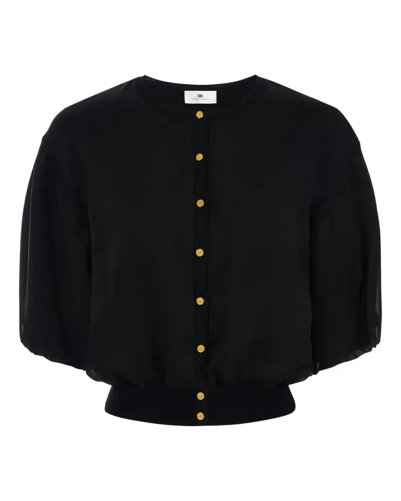 Elisabetta Franchi Puffärmel-Cardigan mit Schmuckknöpfen - Schwarz Schwarz