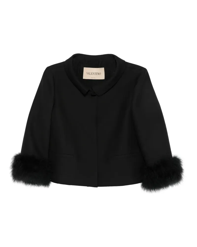 Valentino Garavani Jacke mit Bubikragen und Federn - Schwarz Schwarz