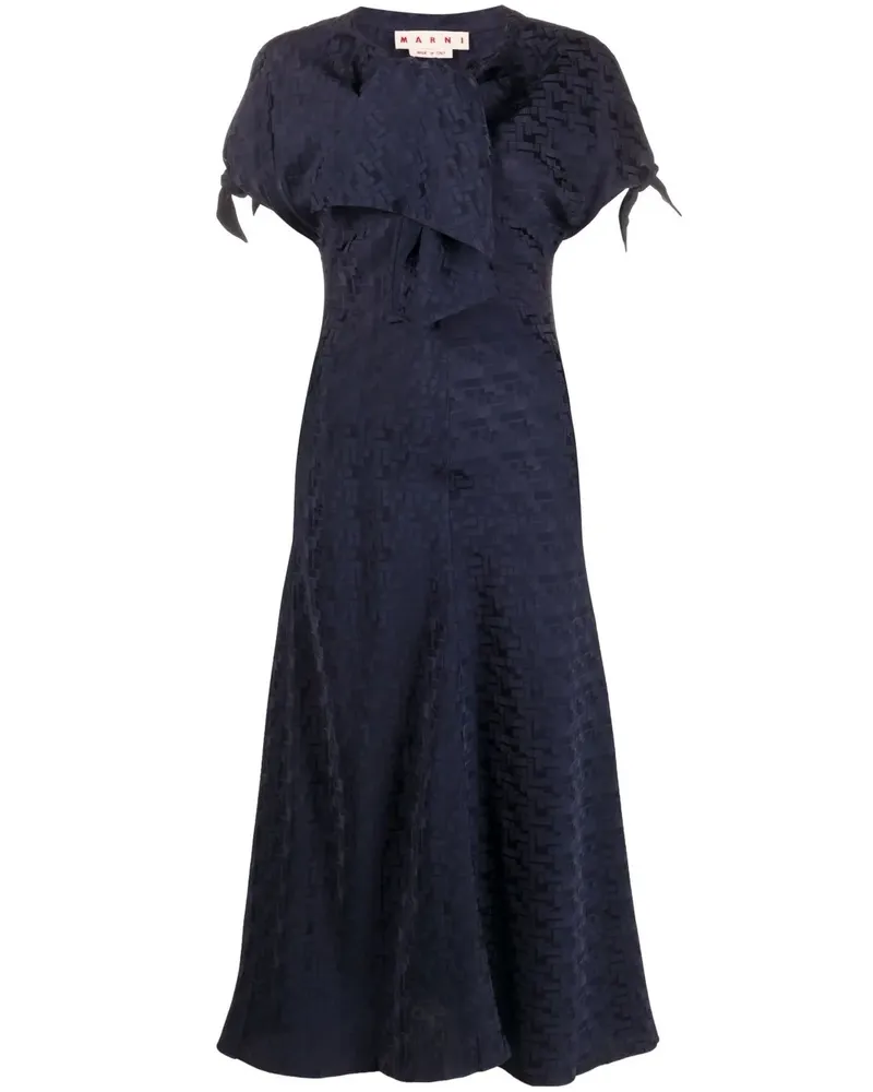 Marni Midikleid mit Jacquardmuster - Blau Blau