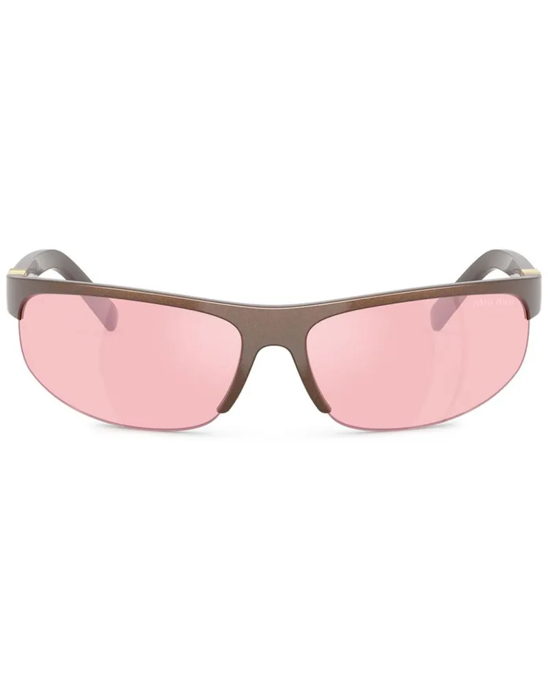Miu Miu Sonnenbrille mit ovalem Gestell - Braun Braun