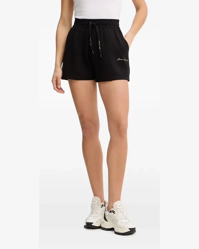 Armani Exchange logo-embroidered drawstring shorts - Schwarz Schwarz