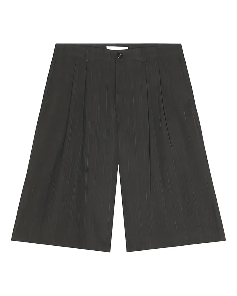 Our Legacy pinstriped pleated shorts - Schwarz Schwarz